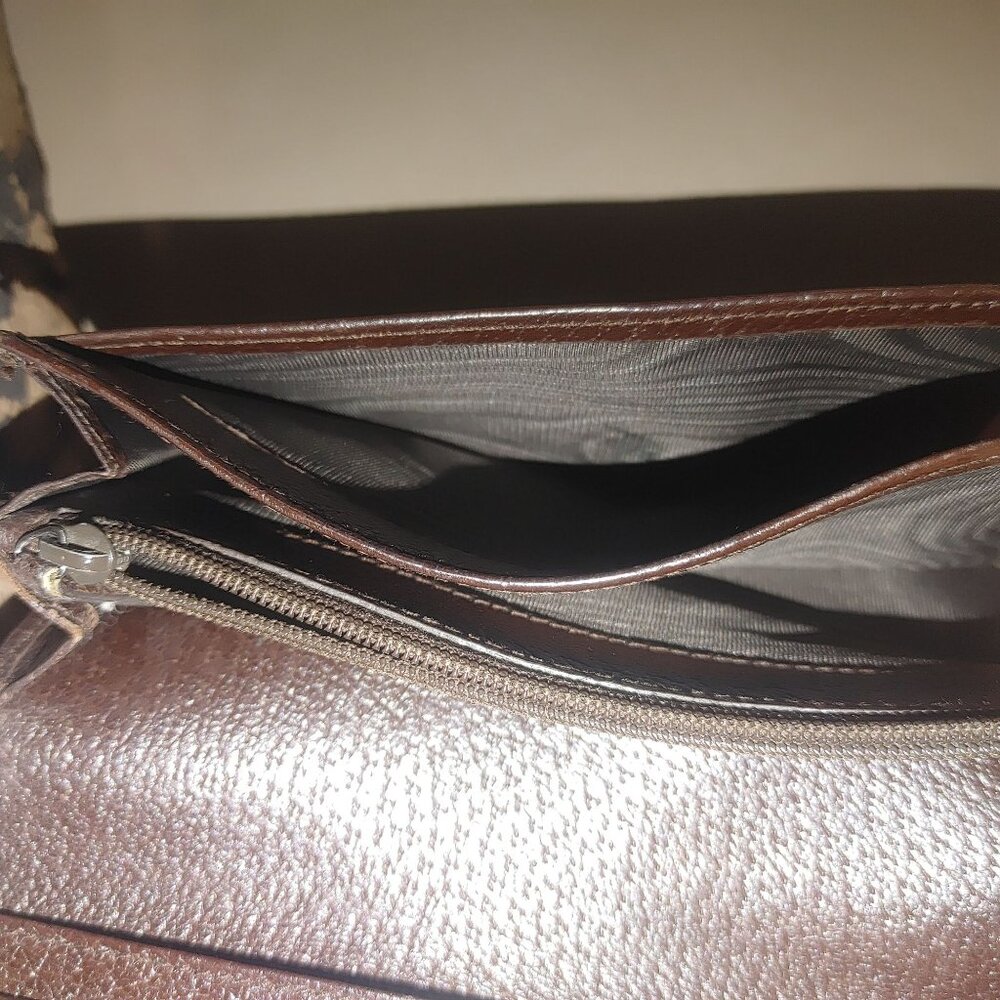 Gucci Logo Long Wallet Brown MonogramCanvas Leather Vintage Fair - Picture 11 of 16
